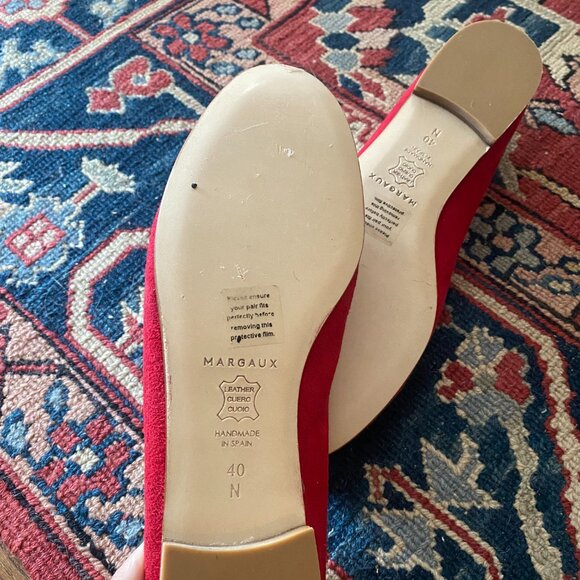 Margaux demi flat in carmine suede, size 40 N - Picture 5 of 7